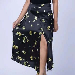 Cara Cara Callie Scarf skirt black green floral shower slit asymmetrical 2